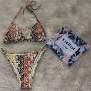 Shein Multicolor Snake Skin Bikini Set